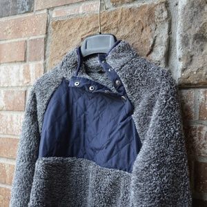 Sherpa Pullover - Navy Blue